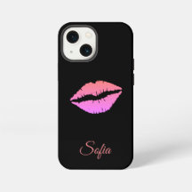 Housse de personnalisation de nom iphone à lèvres