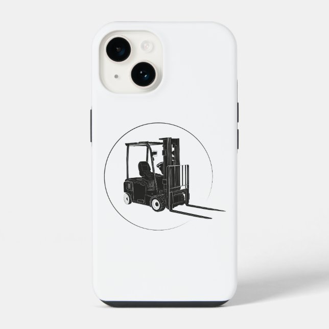 Coque iPhone Housse de téléphone avec graphique de chariot élév (Verso)
