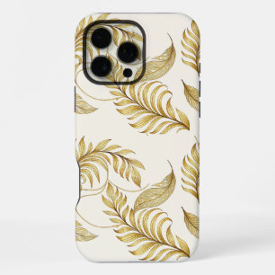 Coque iPhone 16 Pro Max Housse de téléphone élégante en or pour l'automne