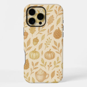 Coque iPhone 16 Pro Max Housse de téléphone élégante en or pour l'automne