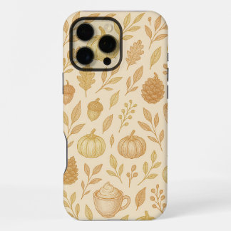 Coque iPhone 16 Pro Max Housse de téléphone élégante en or pour l'automne