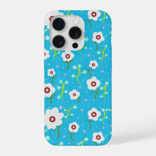 Coque iPhone 15 Pro Housse de téléphone motif fleurs vintage
