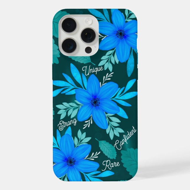 Coque iPhone Housse iPhone Force Fleur Bleue (Verso)