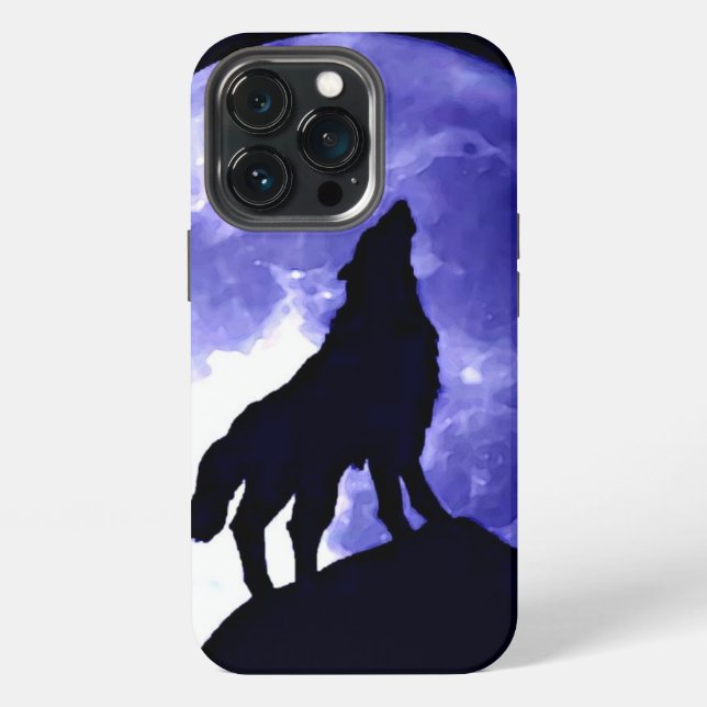 Coque iPhone Howling Wolf & Fullmoon (Dos)