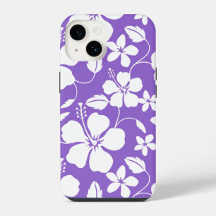 COQUE POUR iPhone 14 HULA HAWAIEN (HIBISCUS) LILAS CLAIR