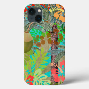 Etui iPhone 13 Hula Vintage Floral Graphisme Floral Hawaii