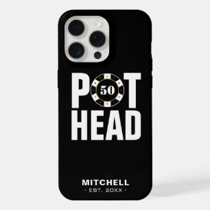 Coque iPhone 15 Pro Max Humour de poker drôle Pot Head