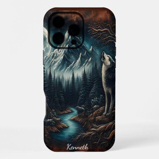 Coque iPhone Hurlement au clair de lune (Verso)