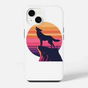 Coque Pour iPhone 14 Hurlement au crépuscule – Coucher de soleil rétro