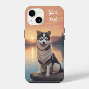 Coque Pour iPhone 14 Husky Sibérien près du lac