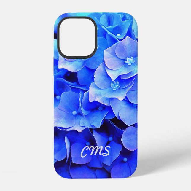 Coque iPhone Hydrangea Blues Personnalisé (Verso)