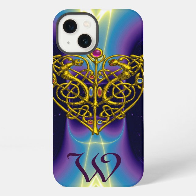 Coque iPhone HYPER VALENTINE MONOGRAMME Rose Fuchsia Violet (Verso)