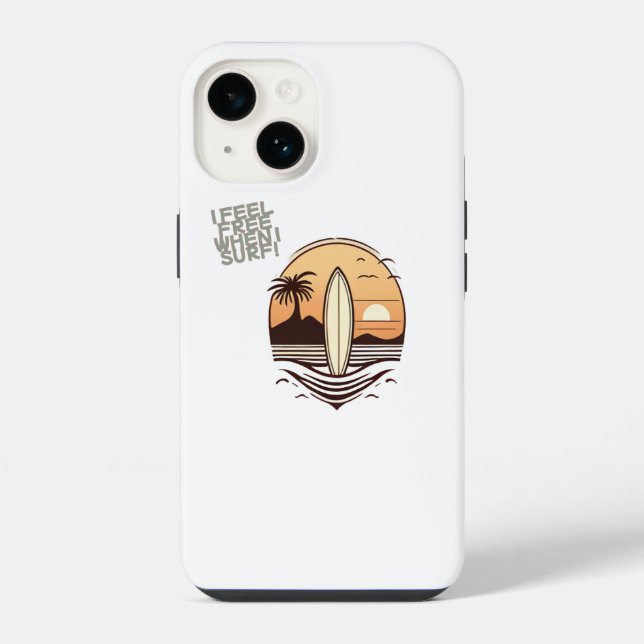 Coque iPhone i feel free when i surf  (Verso)