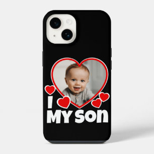 Coque Pour iPhone 14 I Heart My Son Photo Personnalisée