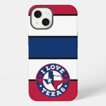 I Love Texas Color Matched Stripes Retro Drapeau