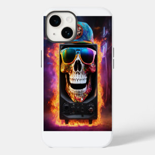 Coque Pour iPhone 14 Icône de roche tête de mort et os croisés