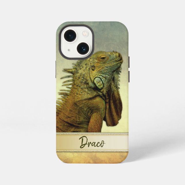 Coque iPhone Iguane vert personnalisable (Verso)