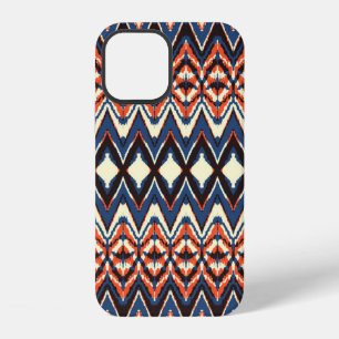 Coque iPhone 12 Ikat motif sans soudure. teinture à cravate impri