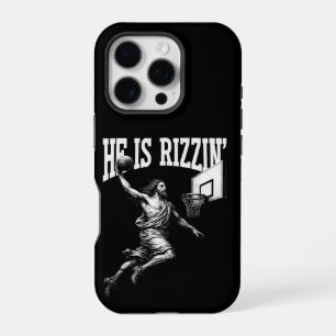 Coque iPhone 16 Pro Il Est Rizzin Drôle Jésus Basket Pâques