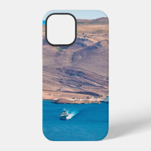 Coque iPhone 12 Île de Pag pierre désert et vue port ferry, Da