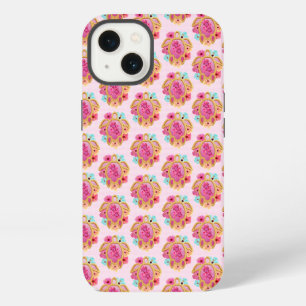 Etui iPhone 13 Île rose tortues marines tropicales florales