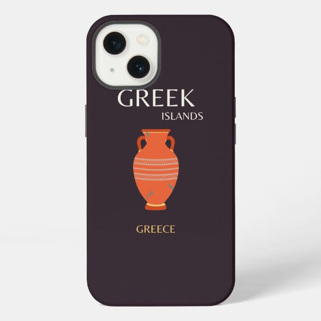 Coque iPhone Îles grecques, Grèce, Voyage, Preppy (Verso)