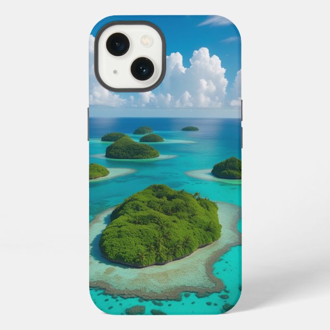 Coque iPhone "Iles Vibes en déplacement : Archipel tropical (Verso)
