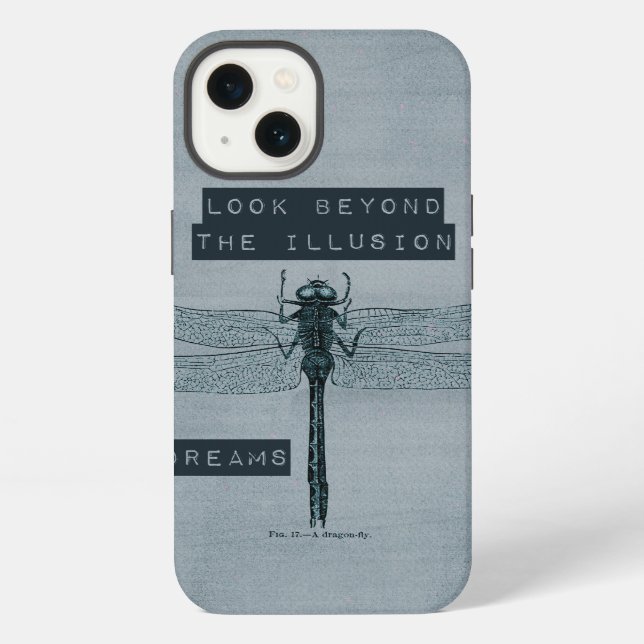 Coque iPhone Illusion de rêve de libellule (Verso)