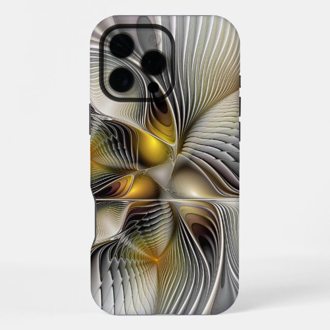 Coque iPhone Illusion d'optique abstrait 3D fractal avec profon (Verso)