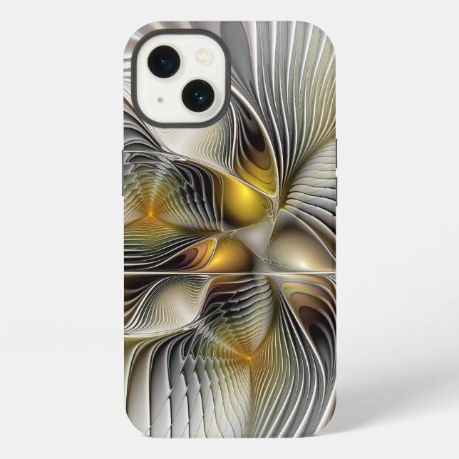 Coque iPhone Illusion d'optique abstraite fractale 3D avec prof (Verso)