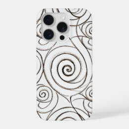 Coque iPhone 15 Pro Illusion d'optique de tessellation en spirale mono