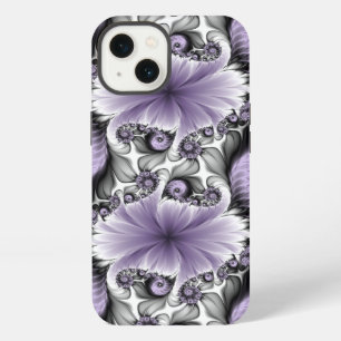 Etui iPhone 13 Illusion Lilac Abstrait Floral Fractal Art Imagina
