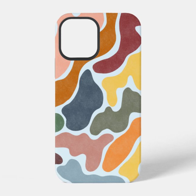 Coque iPhone Illustration abstraite moderne dans des tons terre (Verso)
