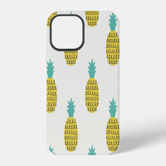 Coque iPhone 12 Illustration amusante Vintage ananas sans voile.