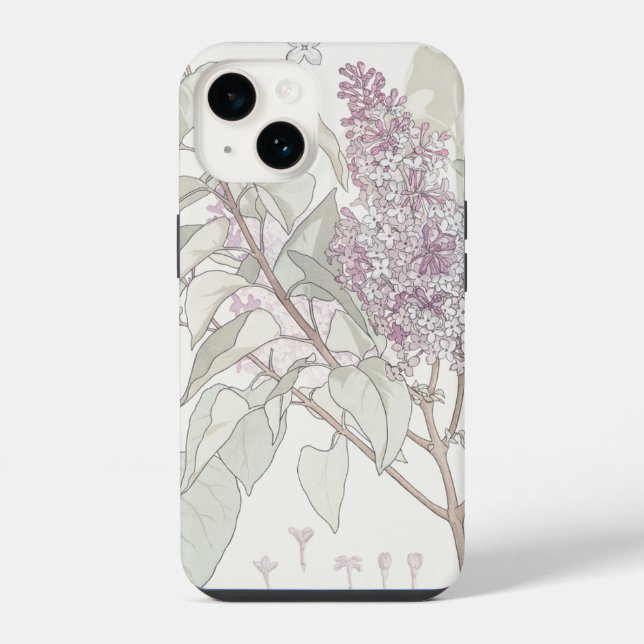 Coque iPhone Illustration botanique de lilas --  (Verso)