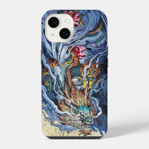 Coque Pour iPhone 14 Illustration colorée de dragon chinois, mythique