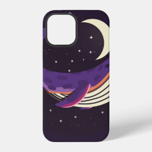 Coque iPhone 12 Illustration colorée portrait de la baleine mignon