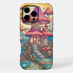 Coque iPhone 16 Pro Max Illustration créative de cabane champignon mignonn