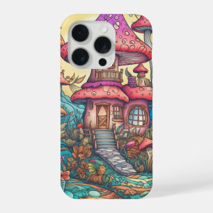 Coque iPhone 15 Pro Illustration créative de cabane champignon mignonn