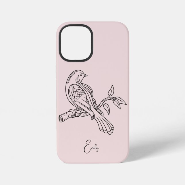 Coque iPhone Illustration d'art Abstrait en ligne simple, Boho  (Verso)