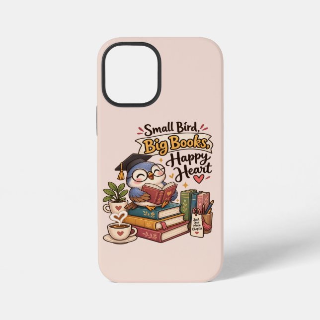 Coque iPhone Illustration de cahier de lecture de chouette mign (Verso)