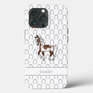 Etui iPhone 13 Pro Illustration de dessin animé de cheval trottant Pi