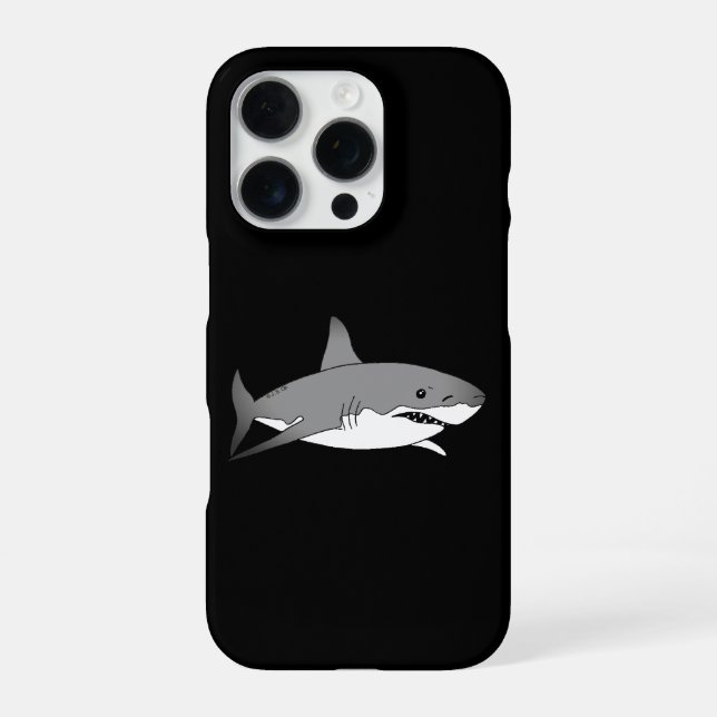 Coque iPhone Illustration de dessin de requin cool (Verso)
