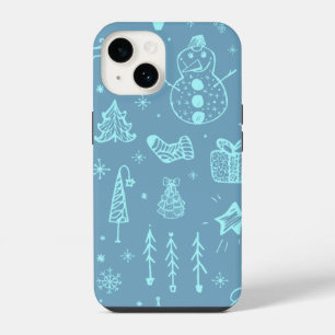 Coque Pour iPhone 14 Illustration de dessin doodle de Noël mignon