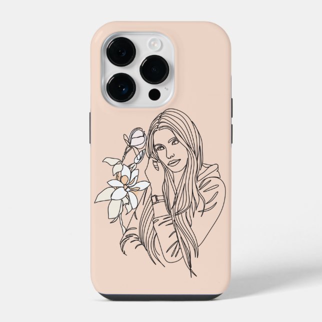 Coque iPhone Illustration de femme boho abstraite, Boho Chic (Verso)