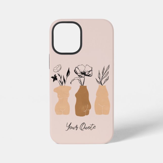 Coque iPhone Illustration de femmes boho abstraites, tons terre (Verso)