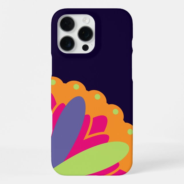 Coque iPhone Illustration de formes florales orange (Verso)