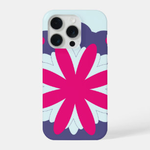 Coque iPhone 15 Pro Illustration de formes florales violettes et roses