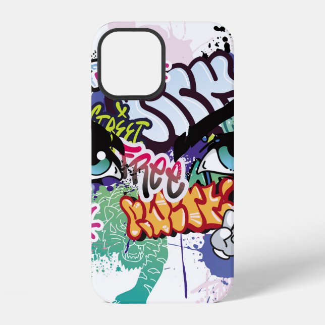 Coque iPhone Illustration de graffiti avec lettres de graffitis (Verso)