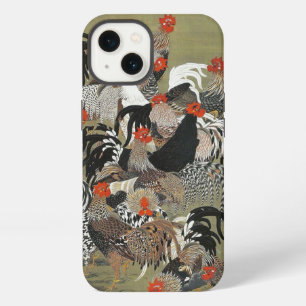 Etui iPhone 13 Illustration de Hen Roosters par Ito Jakuchu